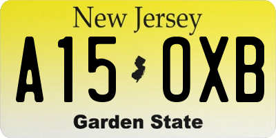 NJ license plate A15OXB