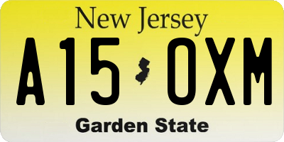 NJ license plate A15OXM