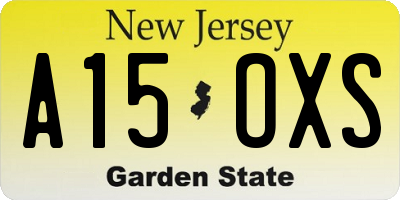 NJ license plate A15OXS