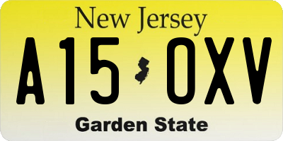 NJ license plate A15OXV