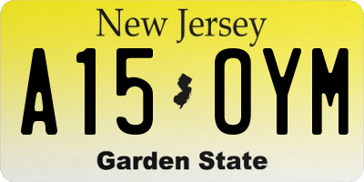 NJ license plate A15OYM