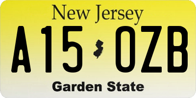 NJ license plate A15OZB