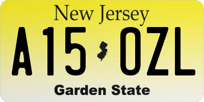 NJ license plate A15OZL