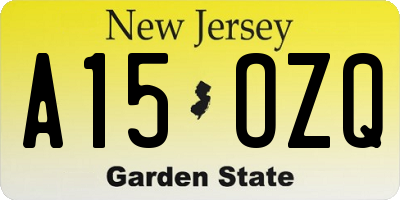 NJ license plate A15OZQ