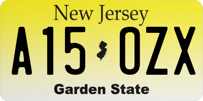 NJ license plate A15OZX