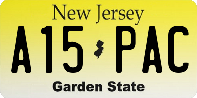 NJ license plate A15PAC