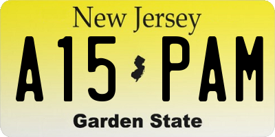 NJ license plate A15PAM