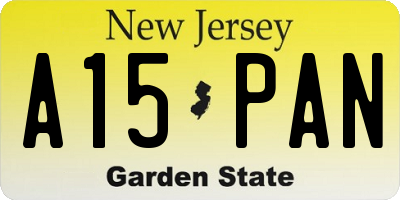 NJ license plate A15PAN