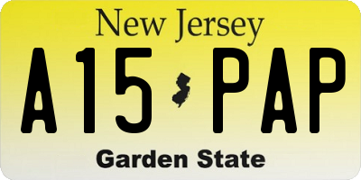 NJ license plate A15PAP