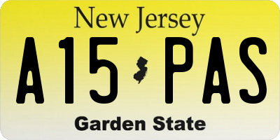 NJ license plate A15PAS