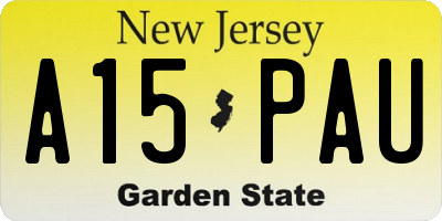NJ license plate A15PAU