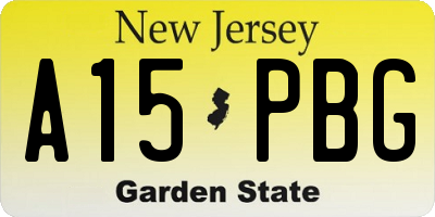 NJ license plate A15PBG