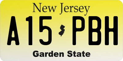 NJ license plate A15PBH
