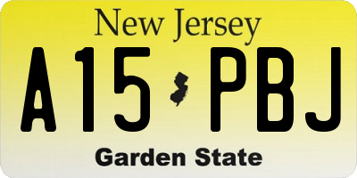 NJ license plate A15PBJ