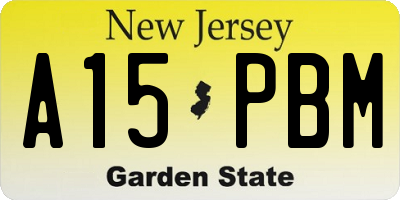 NJ license plate A15PBM