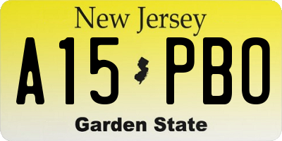 NJ license plate A15PBO