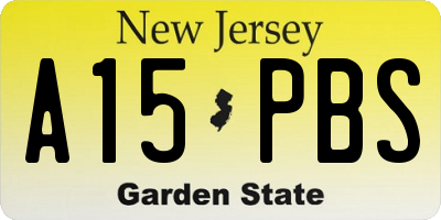 NJ license plate A15PBS