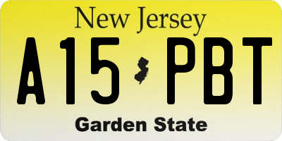 NJ license plate A15PBT