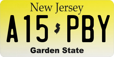 NJ license plate A15PBY
