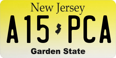 NJ license plate A15PCA