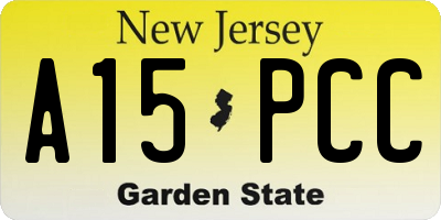 NJ license plate A15PCC