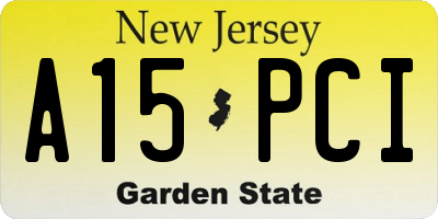 NJ license plate A15PCI