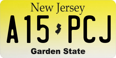 NJ license plate A15PCJ