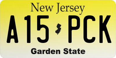 NJ license plate A15PCK