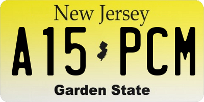 NJ license plate A15PCM