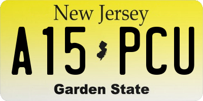 NJ license plate A15PCU