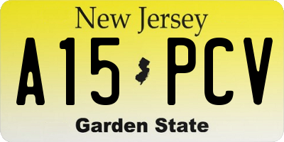 NJ license plate A15PCV