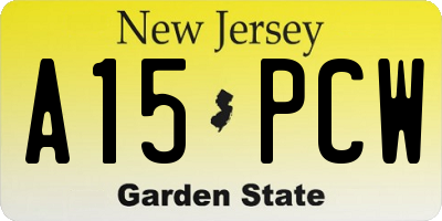 NJ license plate A15PCW