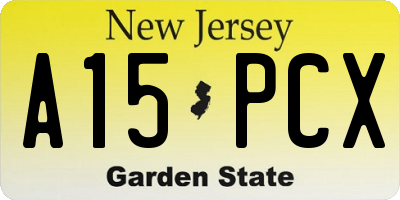 NJ license plate A15PCX