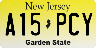 NJ license plate A15PCY