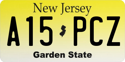 NJ license plate A15PCZ