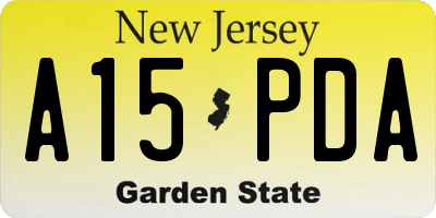 NJ license plate A15PDA