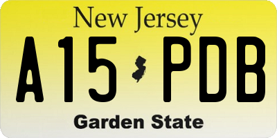 NJ license plate A15PDB