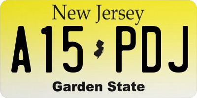 NJ license plate A15PDJ