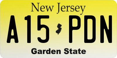NJ license plate A15PDN