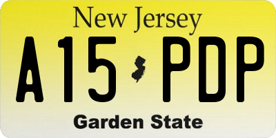 NJ license plate A15PDP