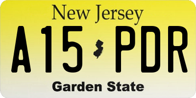 NJ license plate A15PDR