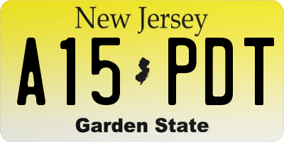 NJ license plate A15PDT