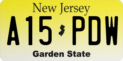 NJ license plate A15PDW