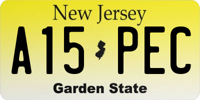 NJ license plate A15PEC