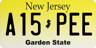 NJ license plate A15PEE