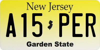 NJ license plate A15PER