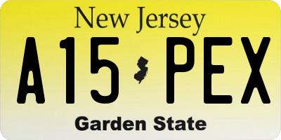 NJ license plate A15PEX