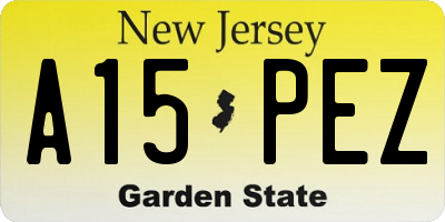 NJ license plate A15PEZ