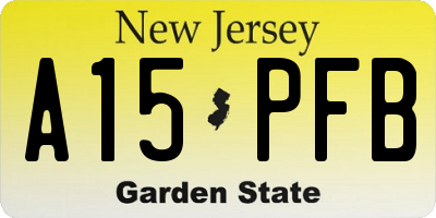 NJ license plate A15PFB