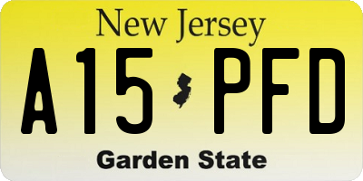 NJ license plate A15PFD